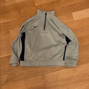 Kids Nike Gray and Black Half-Zip Pullover